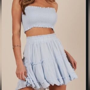 Showpo Outside The Line Two Piece Set In Baby Blue